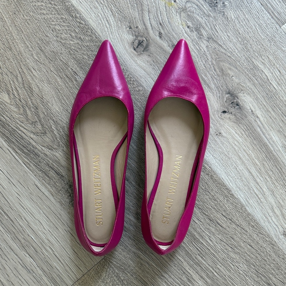 Stuart Weitzman Fuchsia Pointed Flats size 8